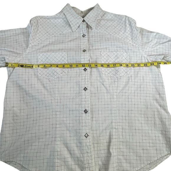 Roper Shirt Women Size 1X White Long Sleeve Faceted Snaps Color Checks Western - Picture 11 of 12